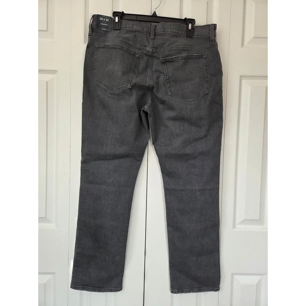 J. Crew Jeans Straight Fit Signature Flex Men 35x30 Grey NWT $138 BG156